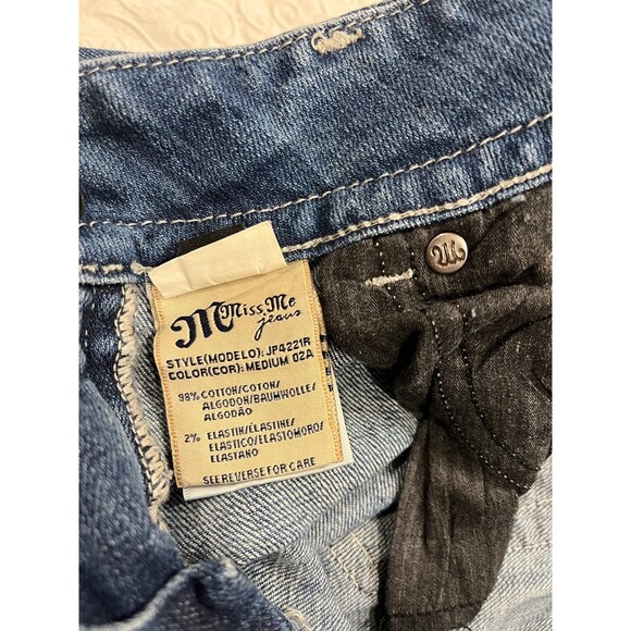 Miss Me boot cut 26 Jeans Distressed embellished with rhinestones - Picture 10 of 11